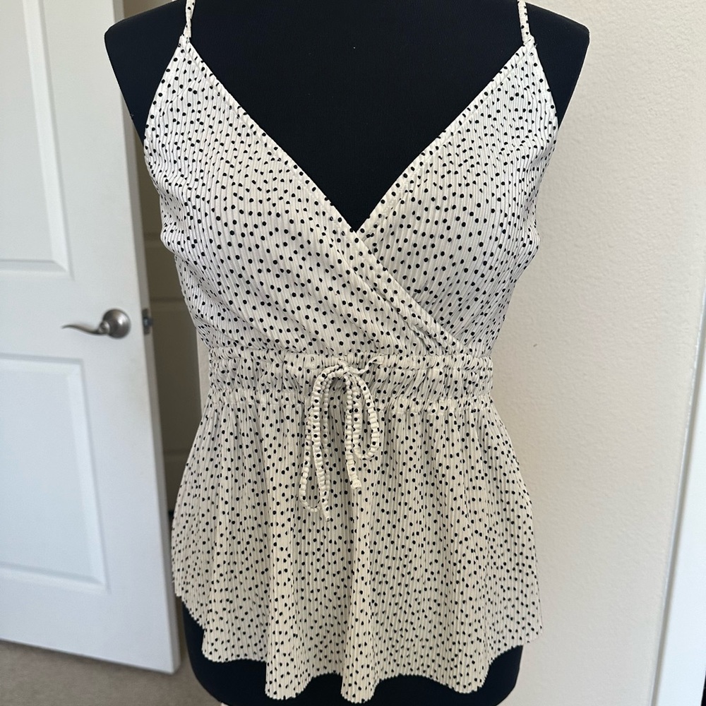 Polka dot wrap tank